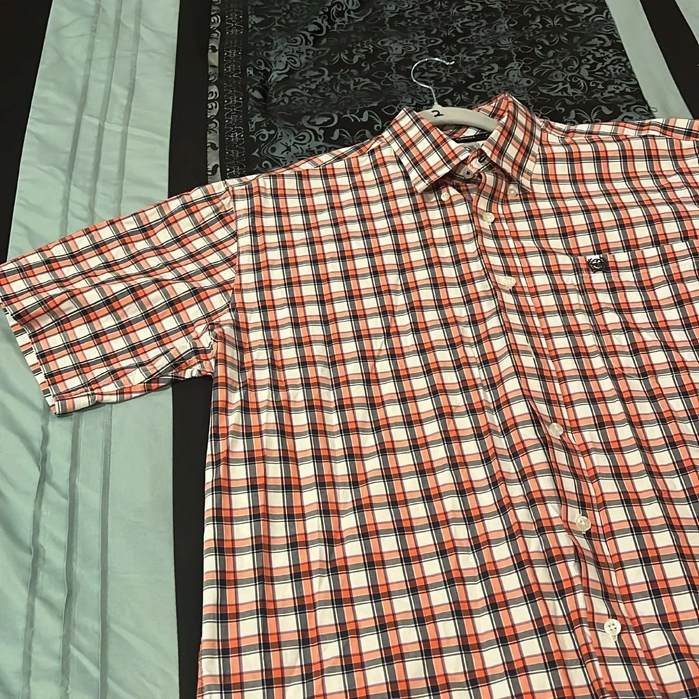 Cinch Men's Red and Blue Checkered Shirt, very nice, size large, S/S - Picture 4 of 8